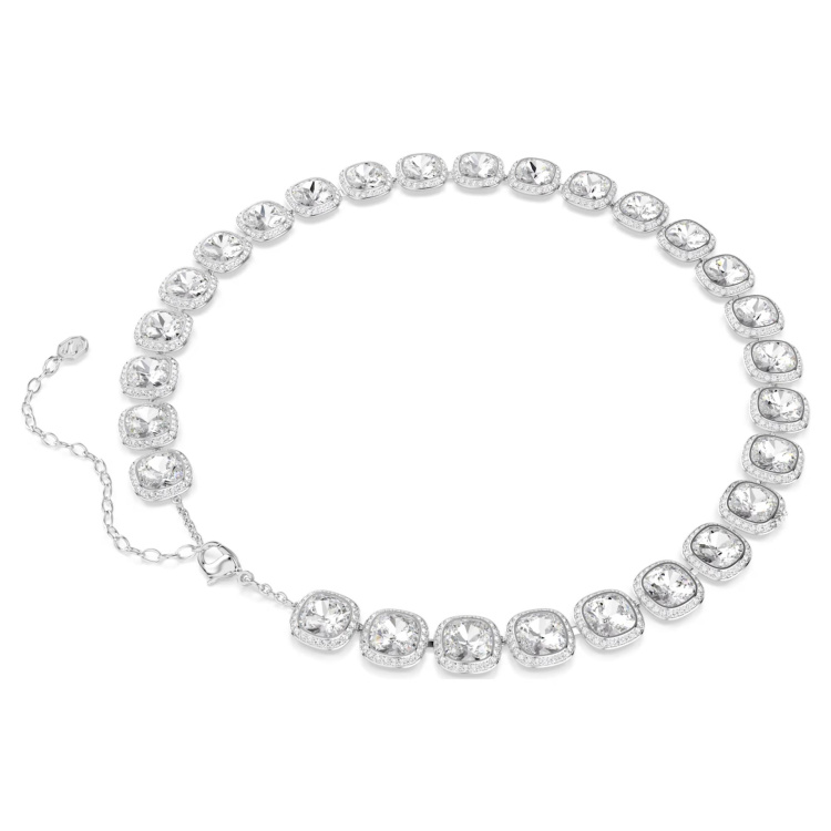 Una Angelic necklace Cushion cut, White, Rhodium plated
